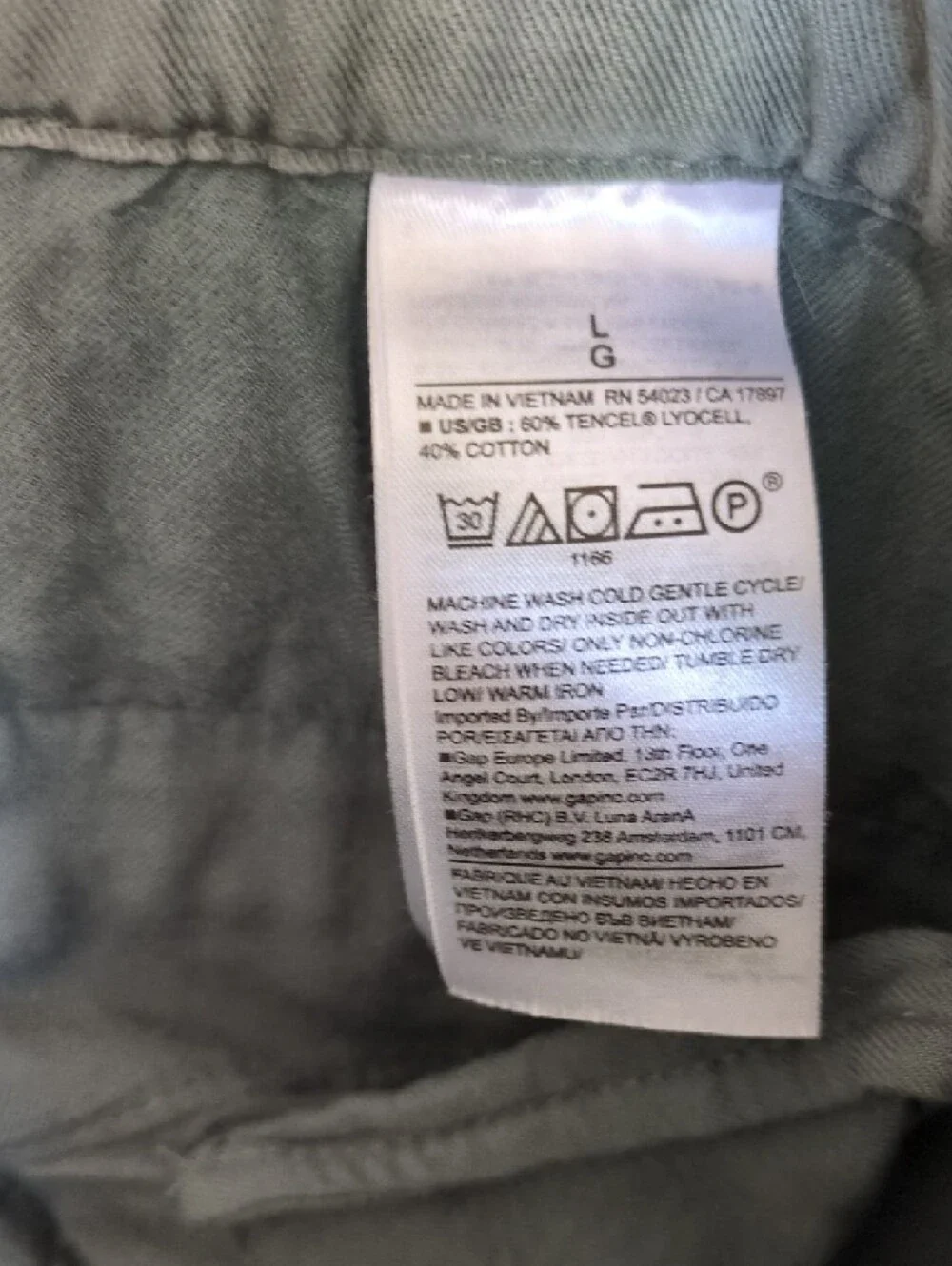 Banana Republic Olive/Gray Wide Leg Cotton & Tencel Pants